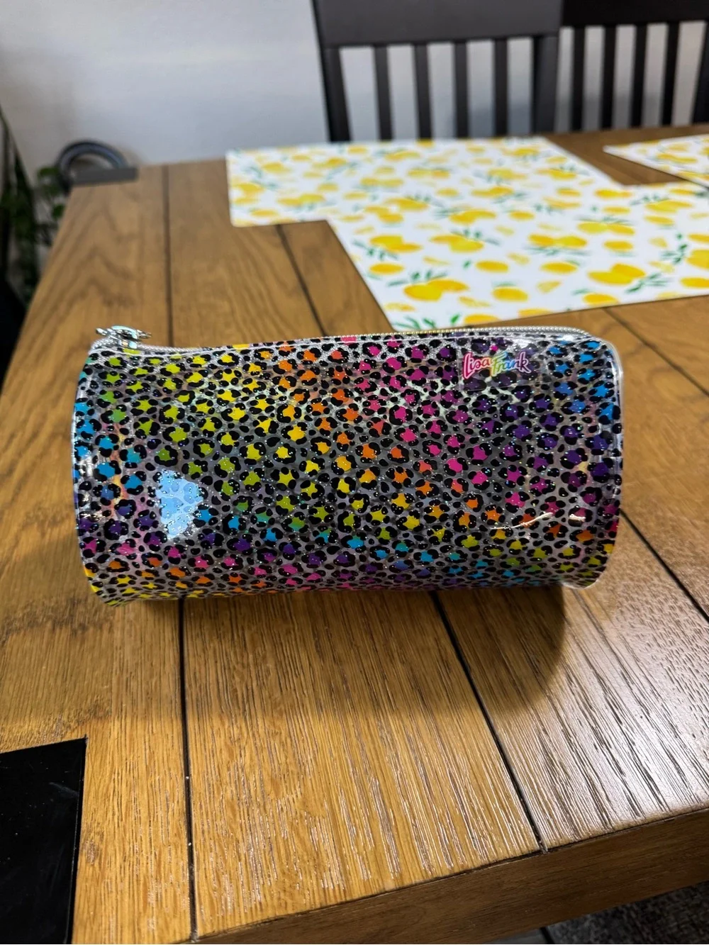 Morphe X Lisa Frank Rainbow Leopard Print Pencil Pouch Makeup Cosmetic Case Bag